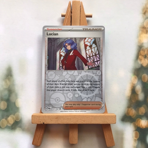 Thẻ hình Pokemon Lucian 157/167 - Lá bài Scarlet&Violet Twilight Masquerade Uncommon Reverse Holo tiếng Anh chính hãng