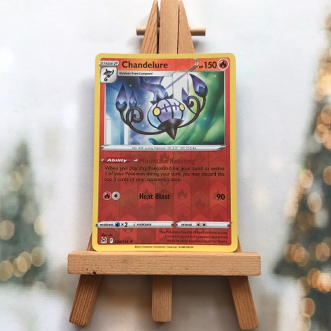 Thẻ hình Pokemon Chandelure 026/196 - Lá bài lẻ Sword & Shield: Lost Origin Holo Rare Reverse Holo tiếng Anh chính hãng