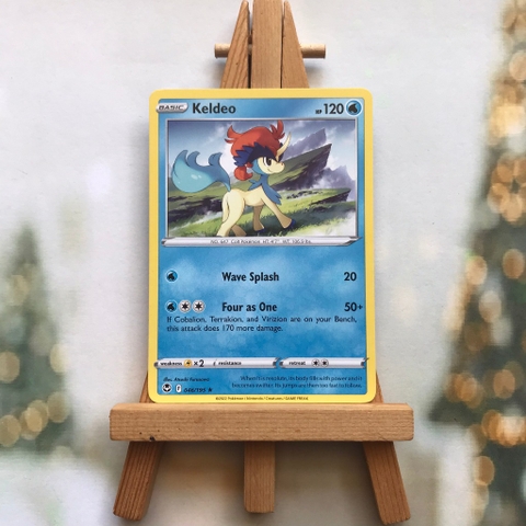 Thẻ hình Pokemon Keldeo 046/195 - Lá bài lẻ Sword & Shield: Silver Tempest Rare tiếng Anh chính hãng