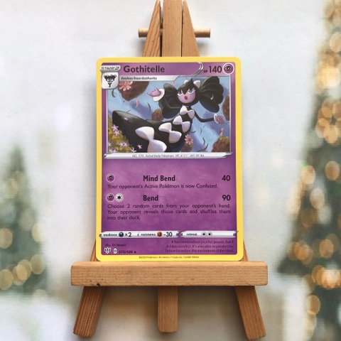Thẻ hình Pokemon Gothitelle 075/189 - Lá bài lẻ Sword & Shield: Darkness Ablaze Rare Reverse Holo tiếng Anh chính hãng