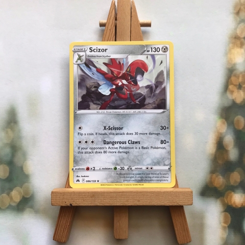 Thẻ hình Pokemon Scizor 086/159 - Lá bài lẻ Crown Zenith Rare tiếng Anh chính hãng