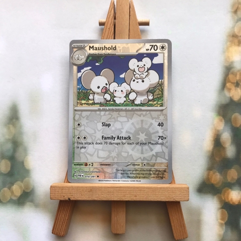 Thẻ hình Pokemon Maushold 074/091 - Lá bài lẻ Scarlet & Violet: Paldean Fates Uncommon Reverse Holo tiếng Anh chính hãng