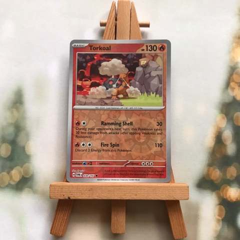 Thẻ hình Pokemon Torkoal 030/167 - Lá bài lẻ Scarlet&Violet Twilight Masquerade Common Reverse Holo tiếng Anh chính hãng