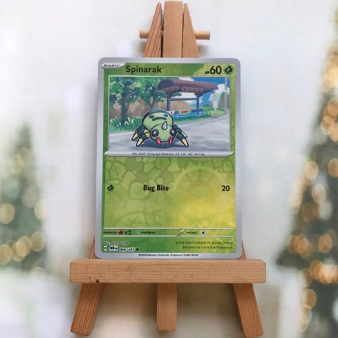 Thẻ hình Pokemon Spinarak 004/167 - Lá bài Scarlet&Violet Twilight Masquerade Common Reverse Holo tiếng Anh chính hãng