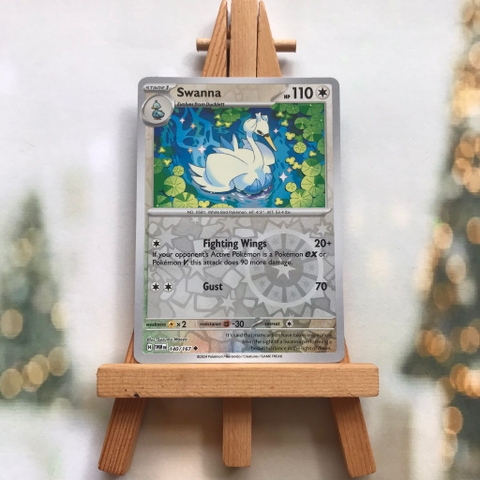 Thẻ hình Pokemon Swanna 140/167 - Lá bài Scarlet&Violet Twilight Masquerade Uncommon Reverse Holo tiếng Anh chính hãng