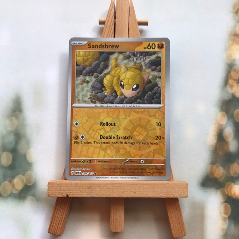 Thẻ hình Pokemon Sandshrew 097/167 - Lá bài Scarlet&Violet Twilight Masquerade Common Reverse Holo tiếng Anh chính hãng