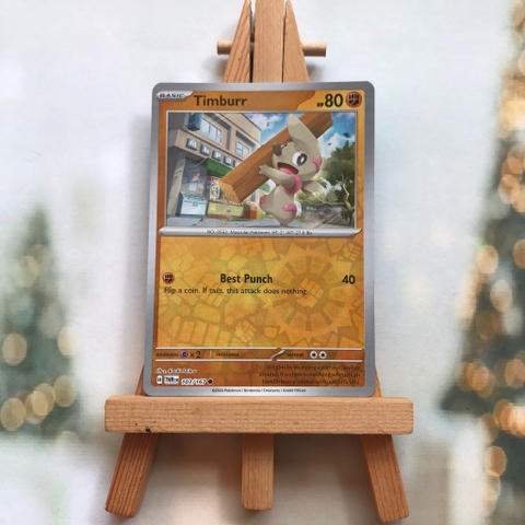 Thẻ hình Pokemon Timburr 103/167 - Lá bài Scarlet&Violet Twilight Masquerade Common Reverse Holo tiếng Anh chính hãng