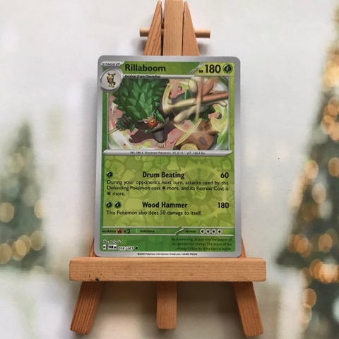 Thẻ hình Pokemon Rillaboom 016/167 - Lá bài lẻ SVE Twilight Masquerade Uncommon Reverse Holo tiếng Anh chính hãng