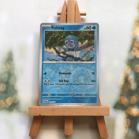 Thẻ hình Pokemon Poliwag 041/167 - Lá bài lẻ Scarlet&Violet Twilight Masquerade Common Reverse Holo tiếng Anh chính hãng