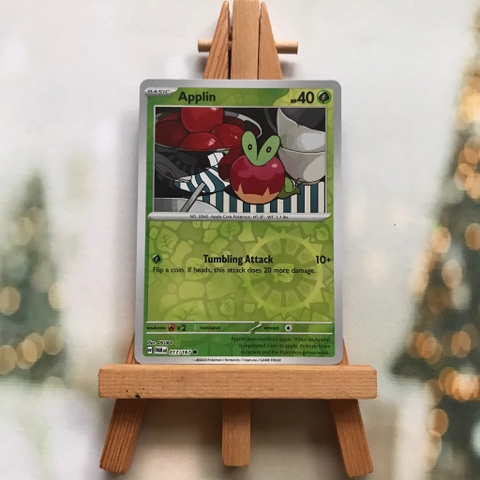 Thẻ hình Pokemon Applin 017/167 - Lá bài lẻ Scarlet&Violet Twilight Masquerade Common Reverse Holo tiếng Anh chính hãng