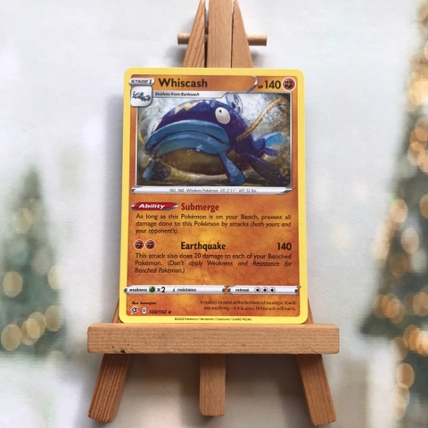 Thẻ hình Pokemon Whiscash 100/192 - Lá bài lẻ Sword & Shield: Rebel Clash Rare tiếng Anh chính hãng