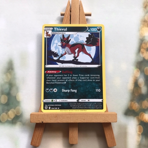 Thẻ hình Pokemon Thievul 104/189 - Lá bài lẻ Sword & Shield: Astral Radiance Rare tiếng Anh chính hãng