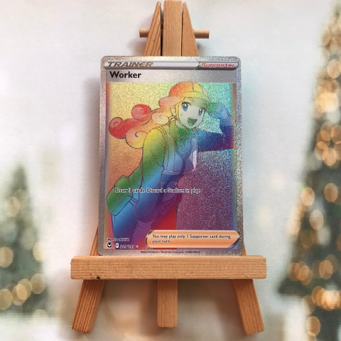 Thẻ hình Pokemon Worker 209/195 - Lá bài lẻ Sword & Shield: Silver Tempest Hyper Rare tiếng Anh chính hãng