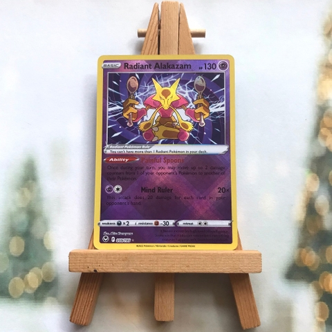 Thẻ hình Pokemon Radiant Alakazam 059/195 - Lá bài Sword & Shield: Silver Tempest Radiant Rare tiếng Anh chính hãng