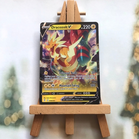 Thẻ hình Pokemon Dracozolt V 058/203  - Lá bài Evolving Skies Ultra Rare tiếng Anh chính hãng