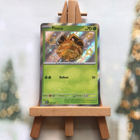 Thẻ hình Pokemon Pineco 099/091 - Lá bài Scarlet & Violet: Paldean Fates Shiny Rare tiếng Anh chính hãng