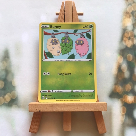 Thẻ hình Pokemon Burmy 009/172 - Lá bài Sword & Shield: Brilliant Stars Common Reverse Holo tiếng Anh chính hãng