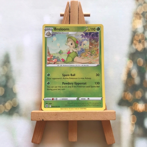 Thẻ hình Pokemon Breloom 004/172 - Lá bài Sword & Shield: Brilliant Stars Rare Reverse Holo tiếng Anh chính hãng