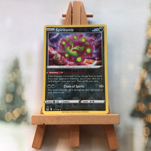 Thẻ hình Pokemon Spiritomb 117/196 - Lá bài Sword & Shield: Lost Origin Rare Reverse Holo tiếng Anh chính hãng