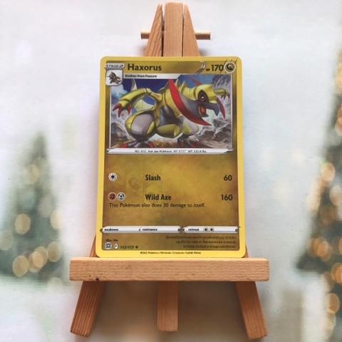 Thẻ hình Pokemon Haxorus 112/172 - Lá bài Brilliant Stars Rare Reverse Holo tiếng Anh chính hãng