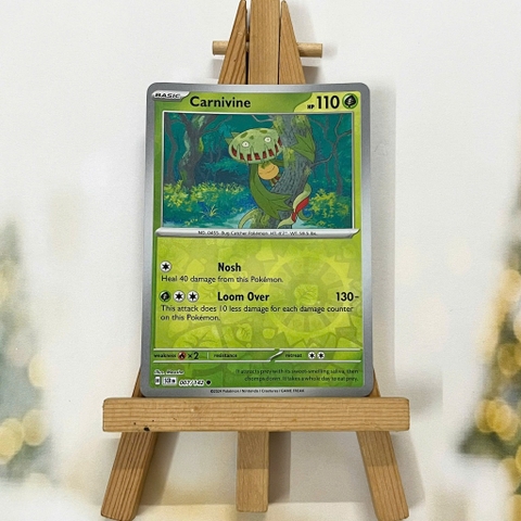 Thẻ hình Pokemon Carnivine 007/142 - Lá bài lẻ Stellar Crown Common Reverse Holo tiếng Anh chính hãng