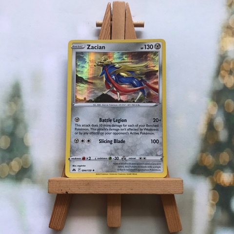 Thẻ hình Pokemon Zacian 094/159 - Lá bài Sword & Shield Crown Zenith Holo Rare tiếng Anh chính hãng