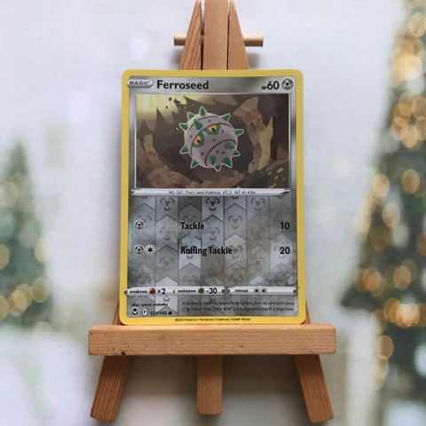 Thẻ hình Pokemon Ferroseed 121/195 - Lá bài Sword & Shield: Silver Tempest Common Reverse Holo tiếng Anh chính hãng