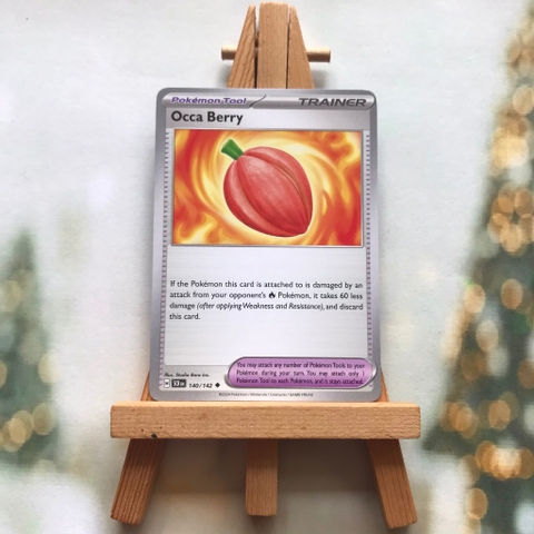 Thẻ hình Pokemon Occa Berry 140/142 - Lá bài lẻ Stellar Crown Uncommon Reverse Holo tiếng Anh chính hãng