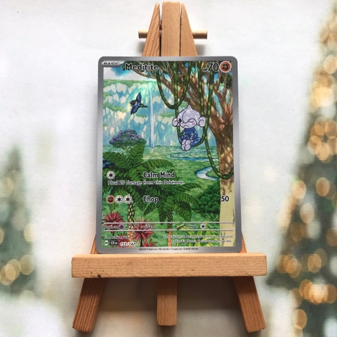 Thẻ hình Pokemon Meditite 153/142 - Lá bài lẻ Stellar Crown Illustration Rare tiếng Anh chính hãng