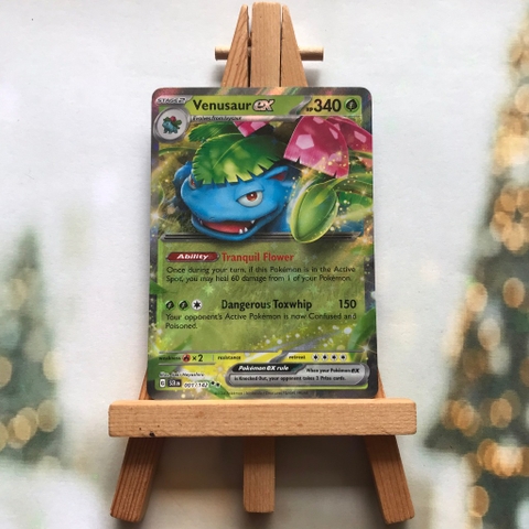 Thẻ hình Pokemon Venusaur ex 001/142 - Lá bài lẻ Stellar Crown Ultra Rare tiếng Anh chính hãng