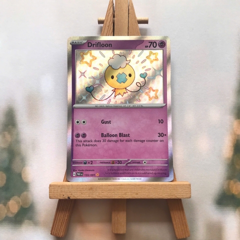 Thẻ hình Pokemon Drifloon 155/091 - Lá bài lẻ Paldean Fates Shiny Rare tiếng Anh chính hãng