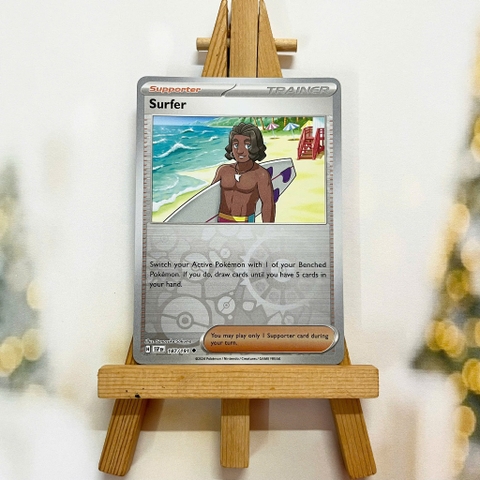 Thẻ hình Pokemon Surfer 187/191 - Lá bài lẻ Surging Sparks Uncommon Reverse Holo tiếng Anh