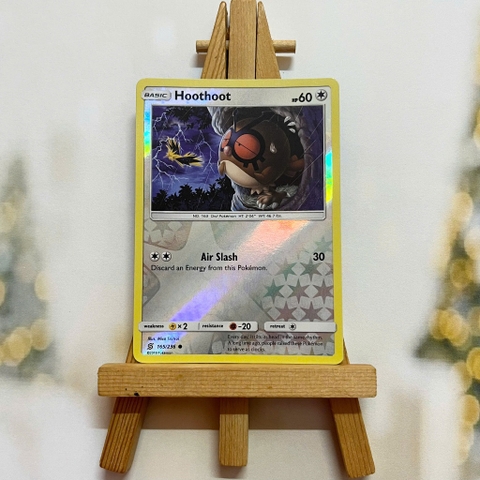 Thẻ hình Pokemon Hoothoot 165/236 - Lá bài lẻ Sun & Moon Unified Minds Common Reverse Holo tiếng Anh chính hãng