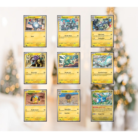 [Reverse 132- Lightning & Dragon] Thẻ hình Pokemon Hệ Điện và Rồng từ Mega Evolution Base Set Reverse Holo tiếng Anh
