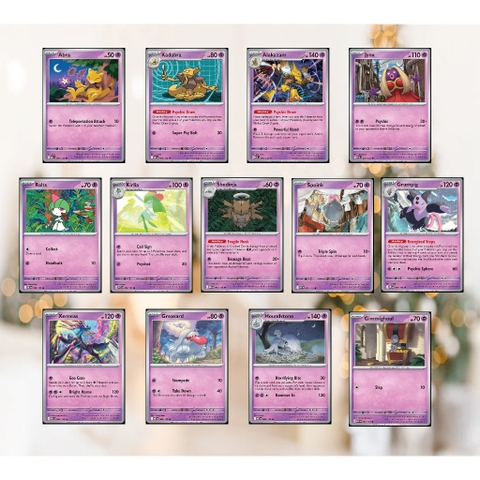 [Reverse 132- Psychic] Thẻ hình Pokemon Hệ tâm linh từ Mega Evolution Base Set Reverse Holo tiếng Anh