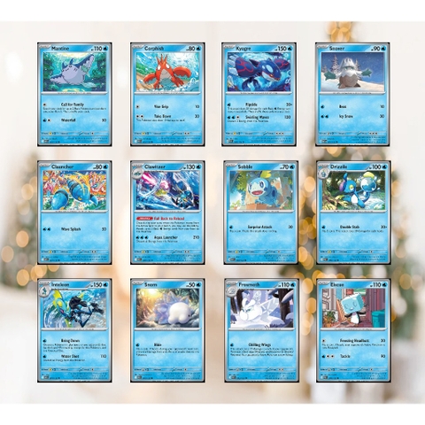 [Reverse 132- Water] Thẻ hình Pokemon Hệ nước từ Mega Evolution Base Set Reverse Holo tiếng Anh
