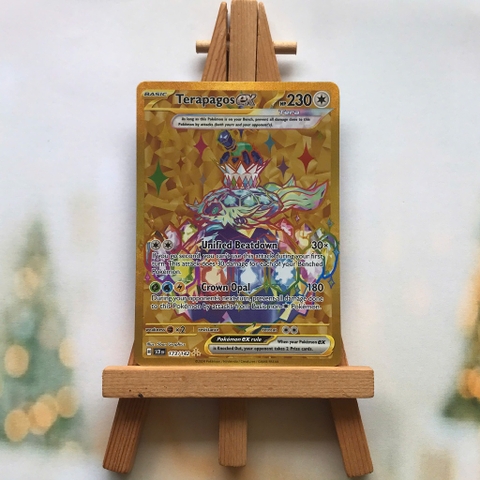 Thẻ hình Pokemon Terapagos ex 173/142 - Lá bài lẻ Stellar Crown Gold Hype Rare chính hãng