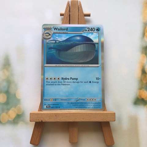 Thẻ hình Pokemon Wailord 041/159 - Lá bài lẻ Journey Together Holo Rare Reverse Holo tiếng Anh chính hãng