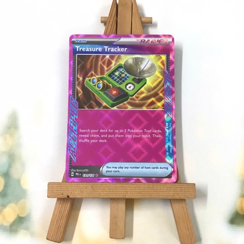 Thẻ hình Pokemon Treasure Tracker 131/131 - Lá bài lẻ Prismatic Evolutions Ace Spec Rare tiếng Anh chính hãng