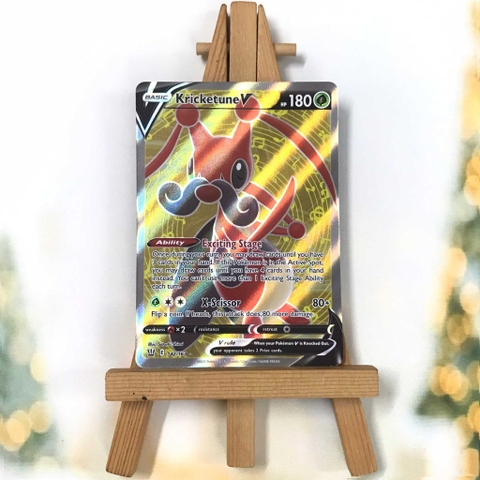 Thẻ hình Pokemon Kricketune V 142/163 - Lá bài lẻ Battle Styles Full Art tiếng Anh chính hãng