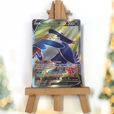 Thẻ hình Pokemon Honchkrow V 161/172 - Lá bài lẻ Brilliant Stars Full Art tiếng Anh chính hãng