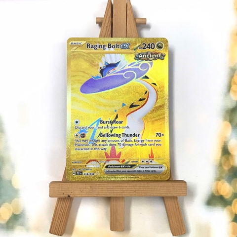 Thẻ hình Pokemon Raging Bolt ex 218/162 - Lá bài lẻ Temporal Forces Gold Hype Rare tiếng Anh chính hãng