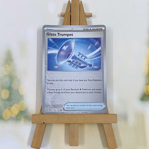 Thẻ hình Pokemon Glass Trumpet 135/142 - Lá bài lẻ Stellar Crown Uncommon Reverse Holo tiếng Anh chính hãng