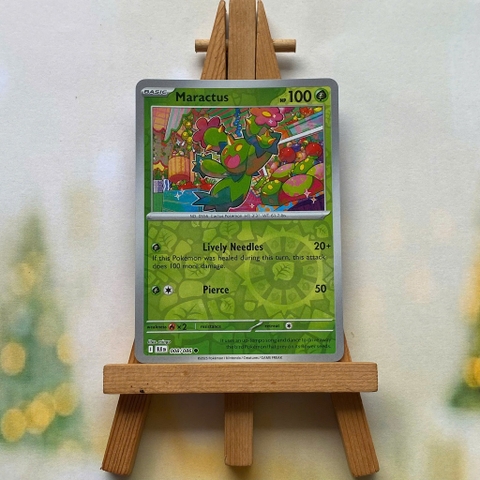 Thẻ hình Pokemon Maractus 008/086 - Lá bài lẻ Black Bolt Common Reverse Holo tiếng Anh chính hãng