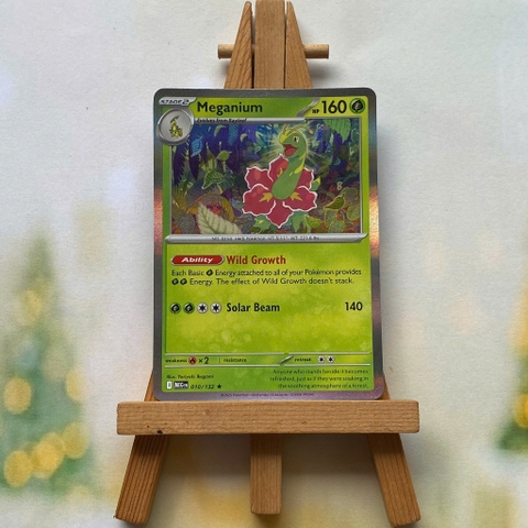Thẻ hình Pokemon Meganium 010/132 - Lá bài lẻ Mega Evolution Rare Reverse Holo tiếng Anh chính hãng