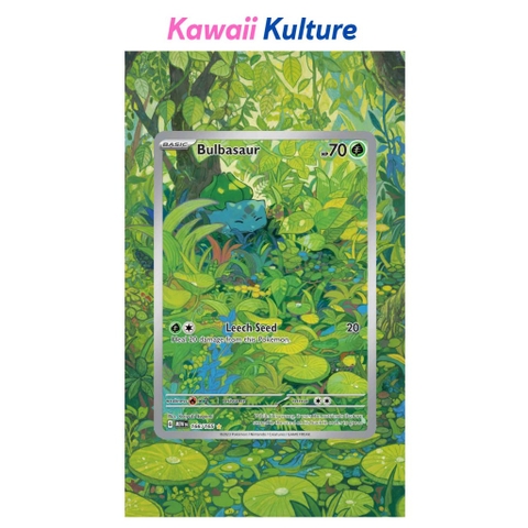 Khung thiết kế Bulbasaur 166/165 bảo vệ thẻ bài - Extended Art Case for trading card Pokemon