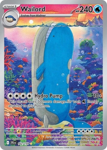 Thẻ hình Pokemon Wailord 162/159 - Lá bài lẻ Journey Together Illustration Rare tiếng Anh chính hãng