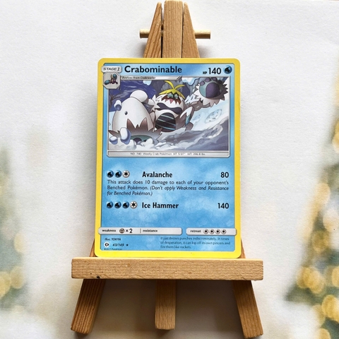 Thẻ hình Pokemon Crabominable 43/149 - Lá bài lẻ Sun & Moon Base Set Rare tiếng Anh chính hãng