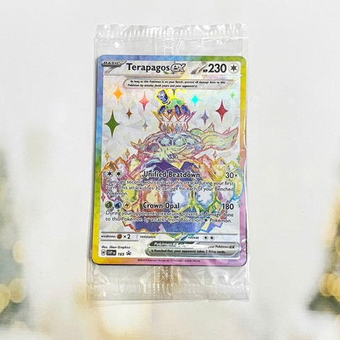 Thẻ hình Pokemon Terapagos ex SVP165 (seal) - Lá bài lẻ Scarlet & Violet Full Art Promo tiếng Anh chính hãng