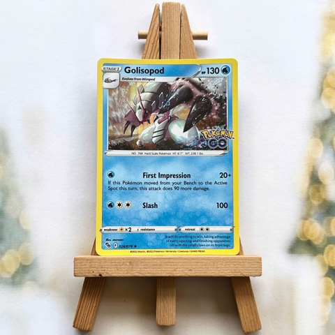 Thẻ hình Golisopod 026/078 - Lá bài lẻ Pokemon GO Rare tiếng Anh chính hãng